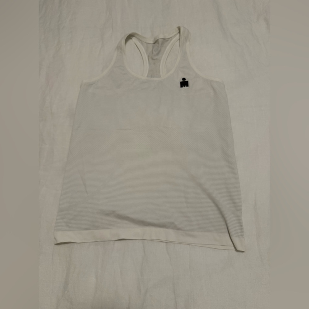 lululemon athletica White Ribbed Racerback IronmanTank Top